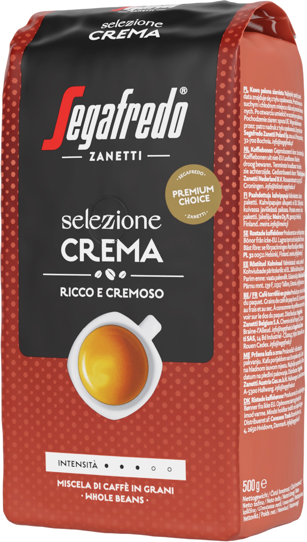 Segafredo Selezione Crema, zrnková káva, 500 g
