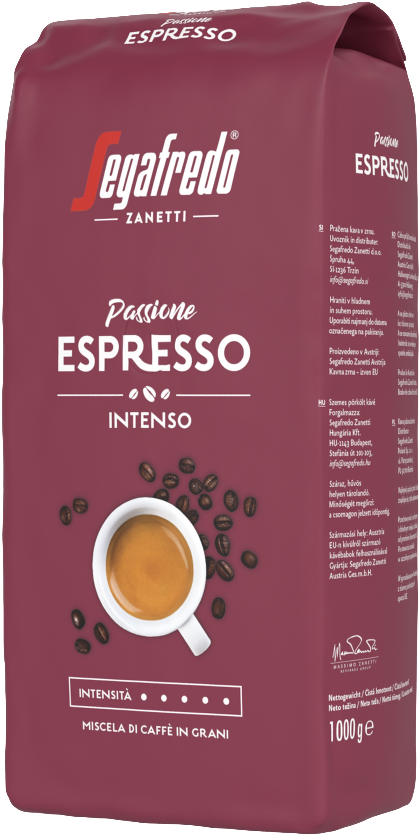 Segafredo Passione Espresso 1 000 g zrnková