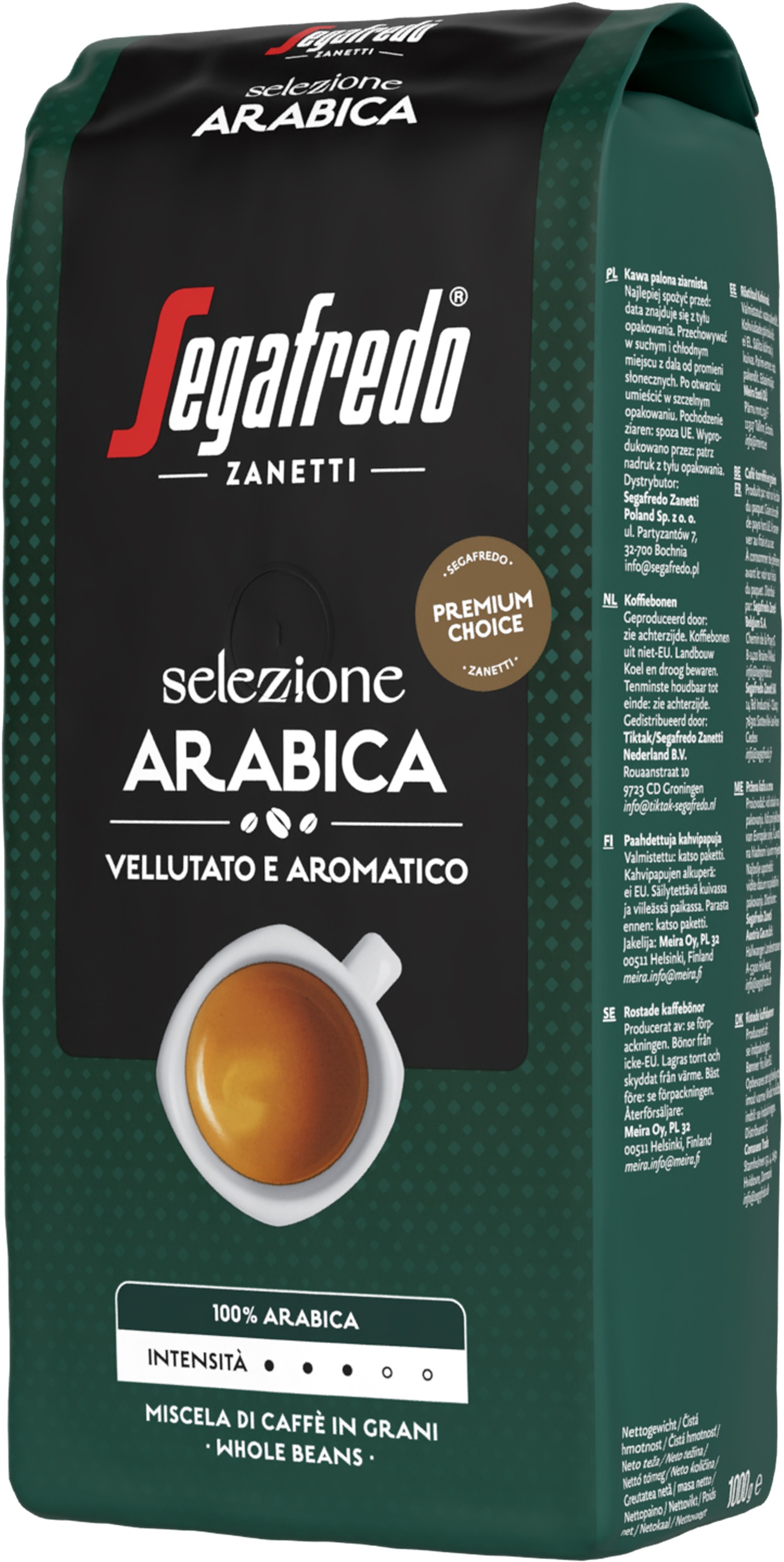 Segafredo Selezione Arabica, zrnková káva, 1000 g