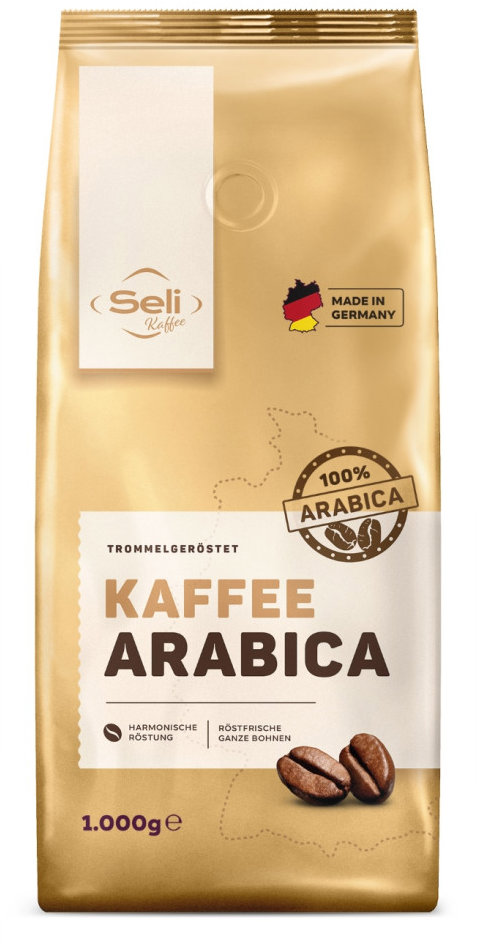 Seli Kaffee 100 % Arabica, zrnková káva, 1000 g V617111