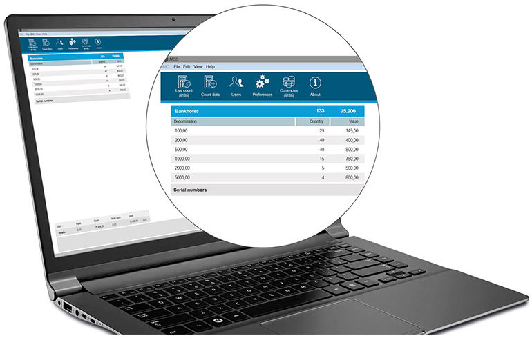 SAFESCAN Software na počítanie peňazí