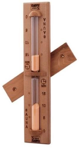 Sentiotec – presýpacie hodiny do sauny 15min, oranžový piesok, Céder