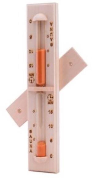 Sentiotec – presýpacie hodiny do sauny 15min, oranžový piesok, Osika