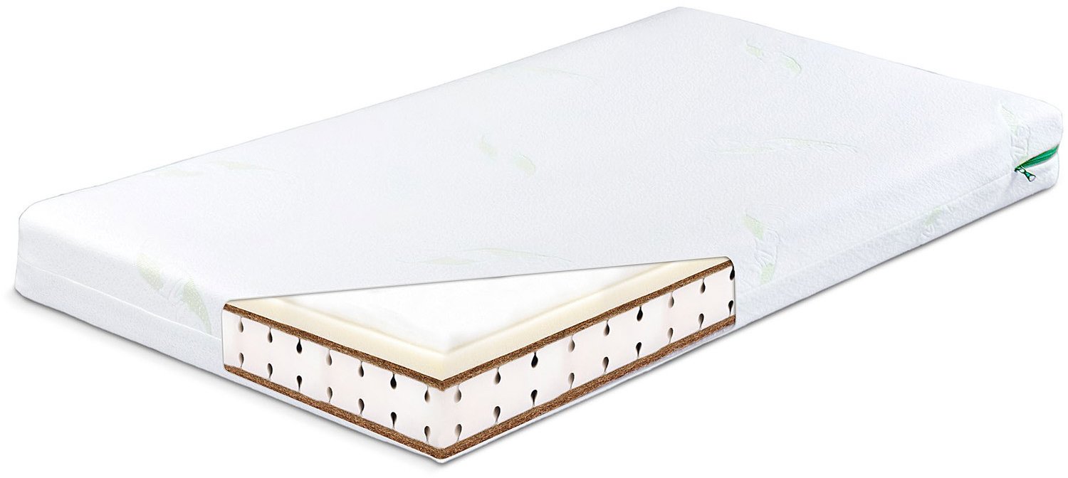 SENSILLO Luxusný matrac pre deti 140 × 70 cm, štyri vrstvy, pamäťová pena, kokos, Aloe Vera