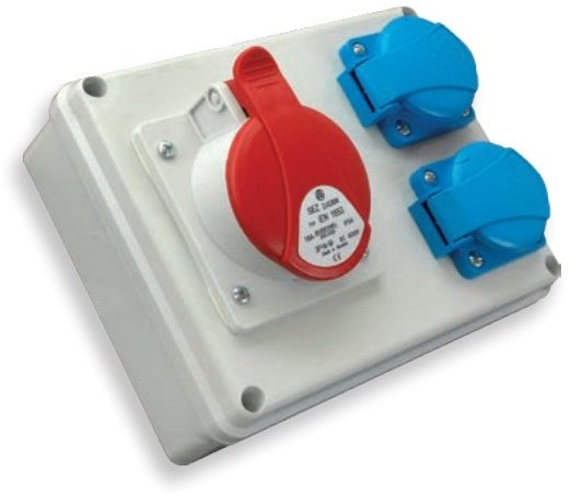 SEZ-CZ Minizásuvková rozvodnica Praktik, IP 54, 1× 1643, 2× 230 V