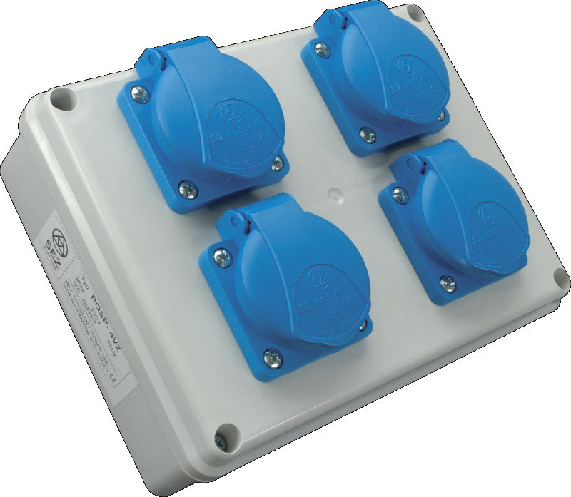 SEZ-CZ Minizásuvková rozvodnica Praktik, IP 54, 4× 230 V, 16 A