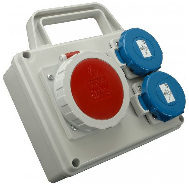 SEZ-CZ Minizásuvková rozvodnica Praktik, IP 67, 1× 3243, 2× 230 V s držiakom