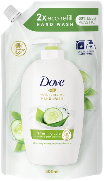 DOVE Uhorka a zelený čaj tekuté mydlo náhradná náplň 500 ml