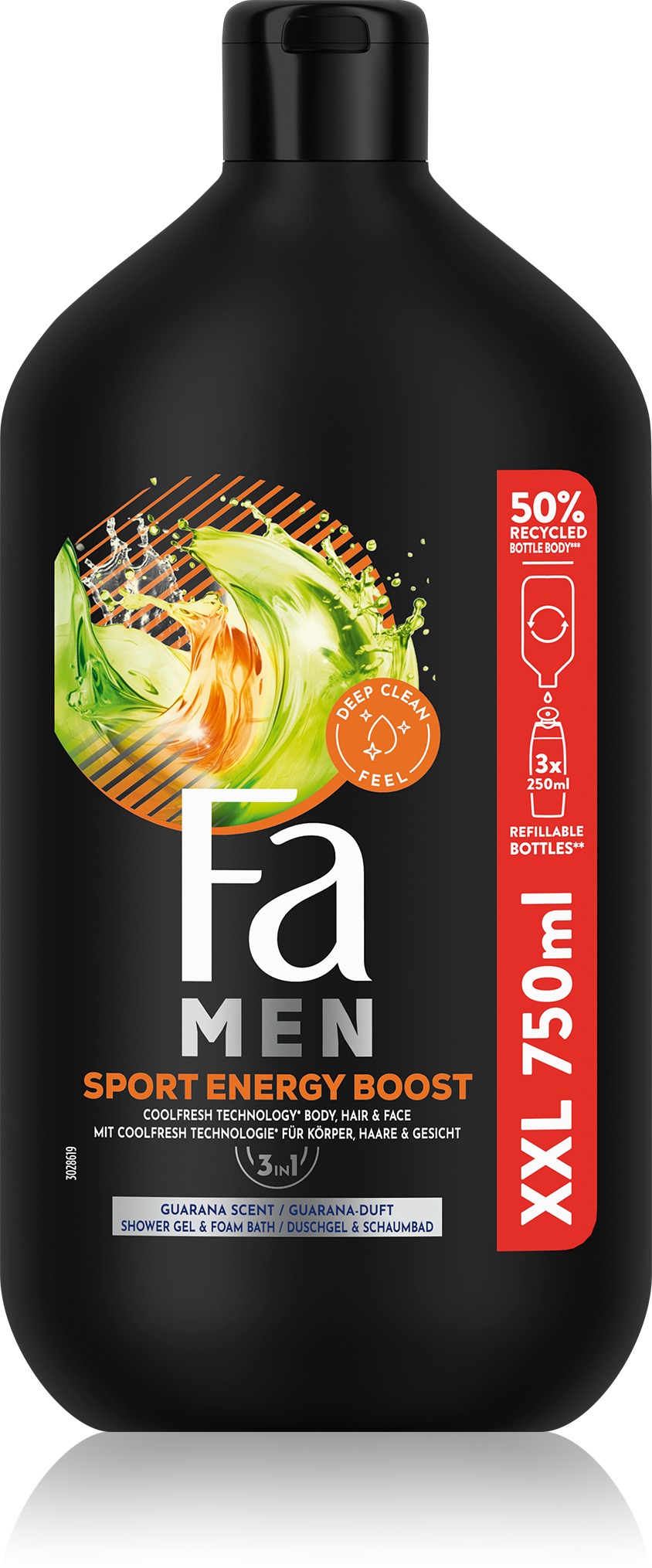 FA MAN Sport Energy Boost 3 v 1 750 ml