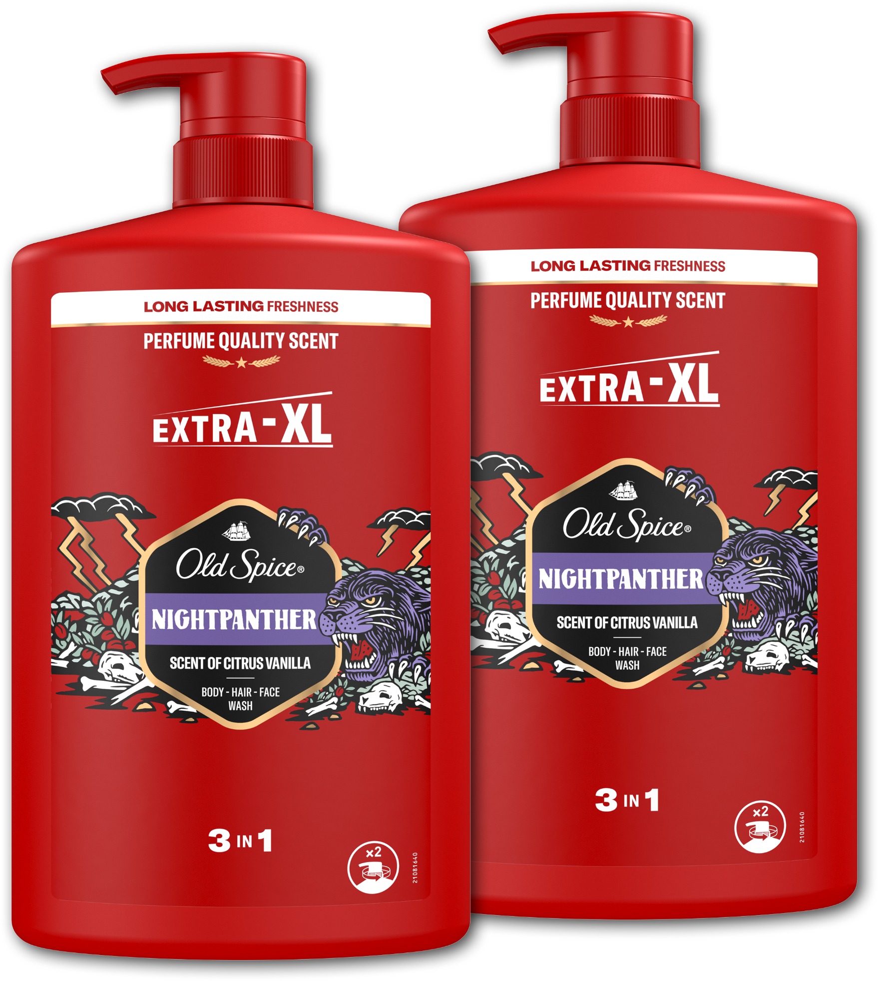 OLD SPICE Night Panther Sprchový gél 3 v 1 2× 1000 ml