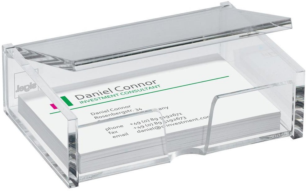 SIGEL krabička na vizitky, plastová, číra