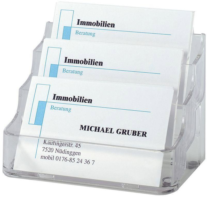 SIGEL stojanček na vizitky, transparentný, plastový