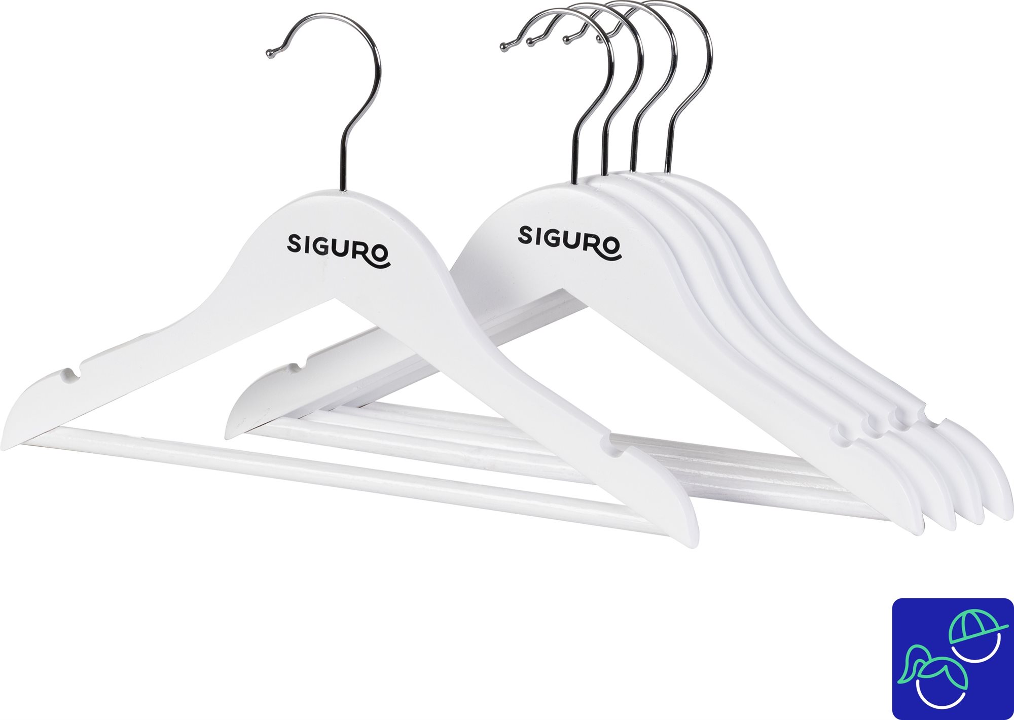Siguro Kids Essentials drevené, biele, 5 ks
