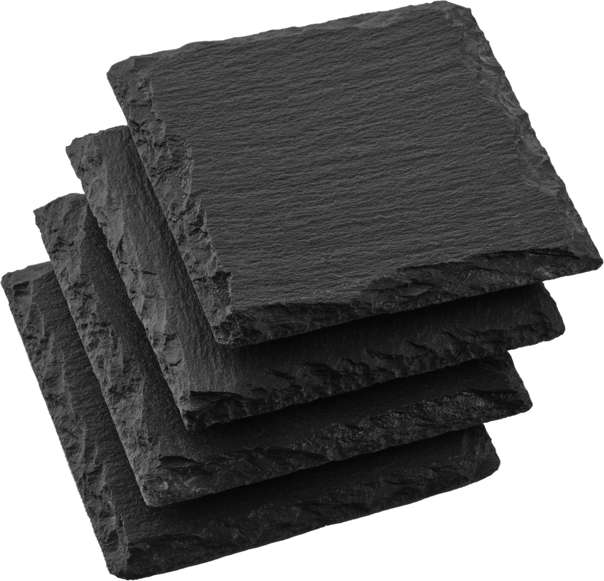 Siguro Súprava bridlicových dosiek Slate 10 × 10 cm, 4 ks, čierna
