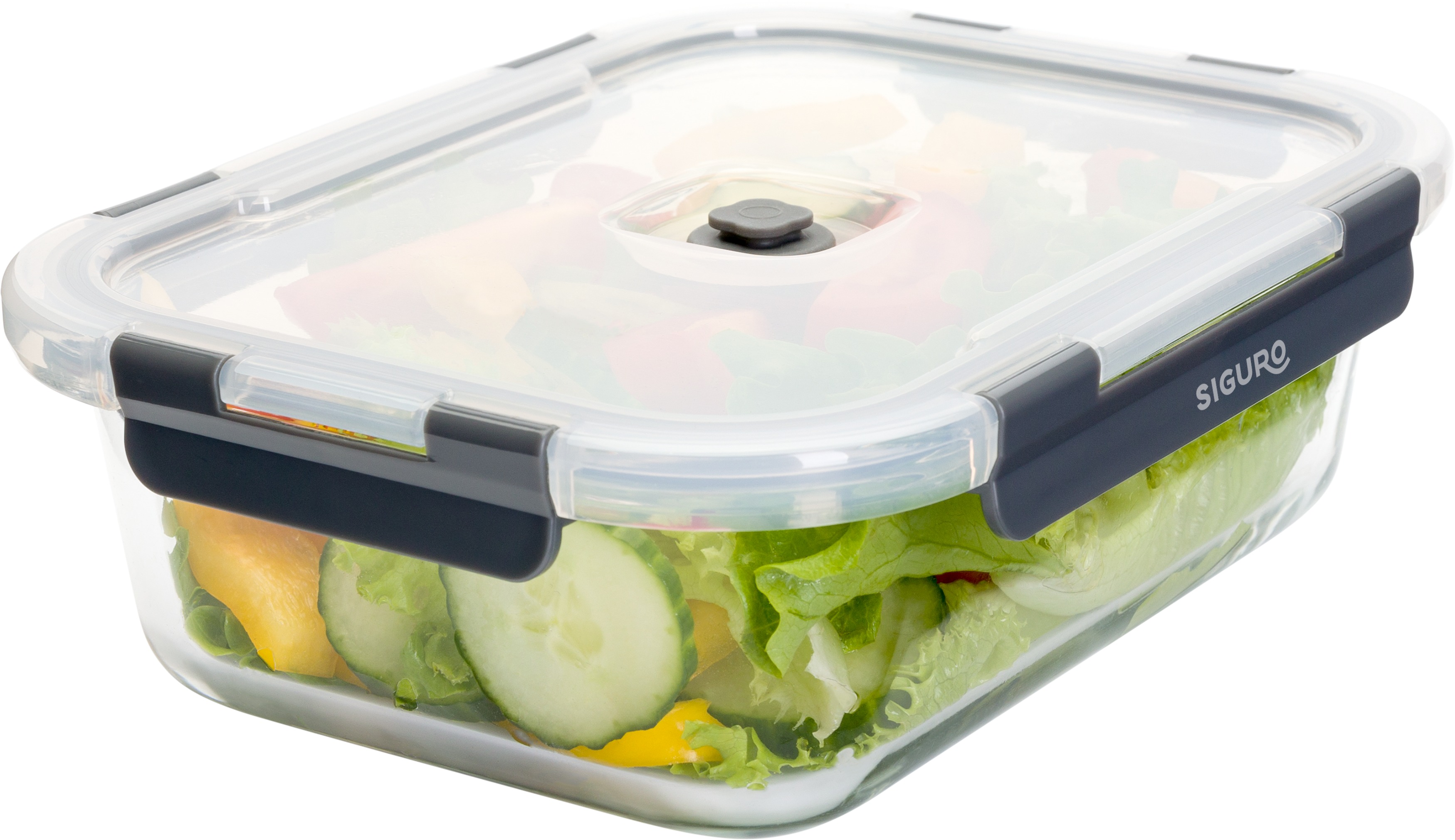 Siguro Vákuovacia sklenená dóza 1,52 l, 7,6 × 17,8 × 23,5 cm