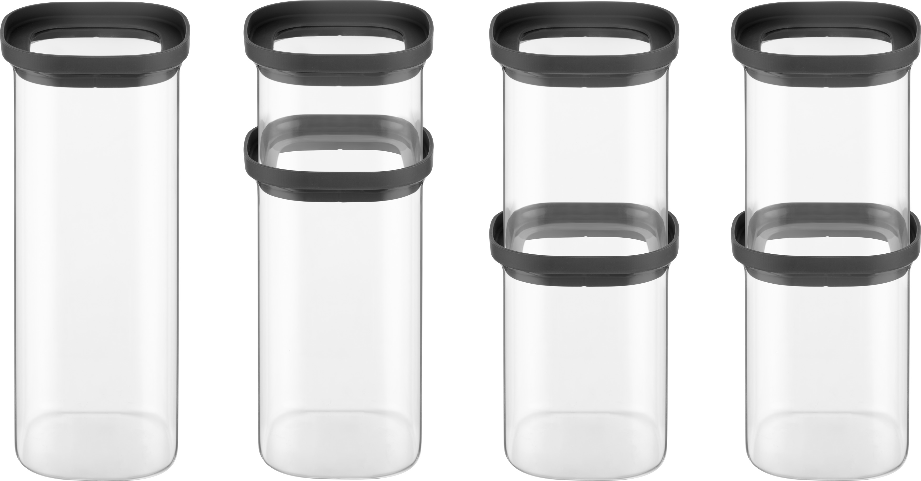 Siguro Súprava dóz na potraviny ViewStash, 0,5 l + 4 x 1 l + 1,5 l + 2 l, 7 ks