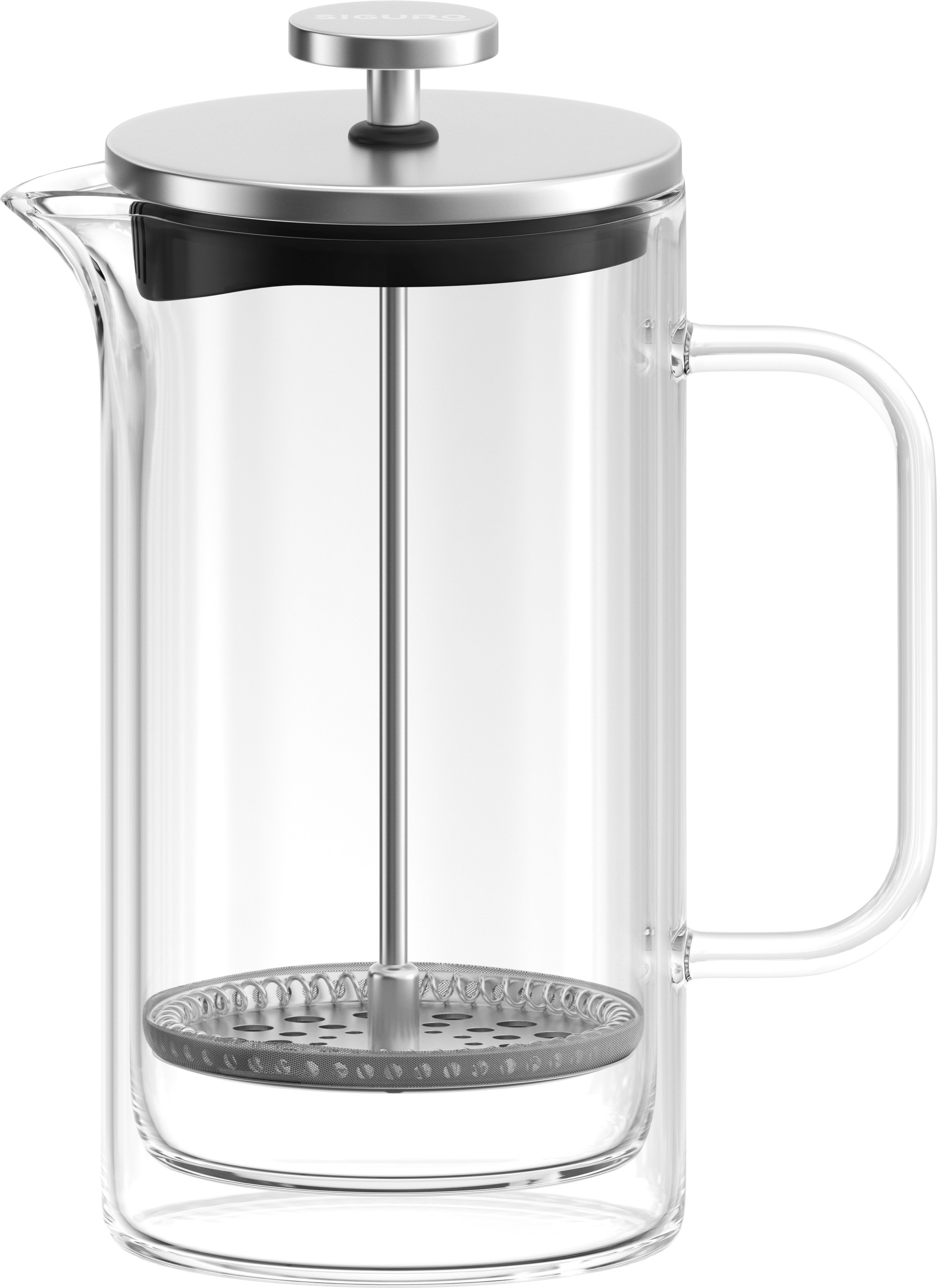 Siguro French press z dvojitého skla Double Delight, 1 l