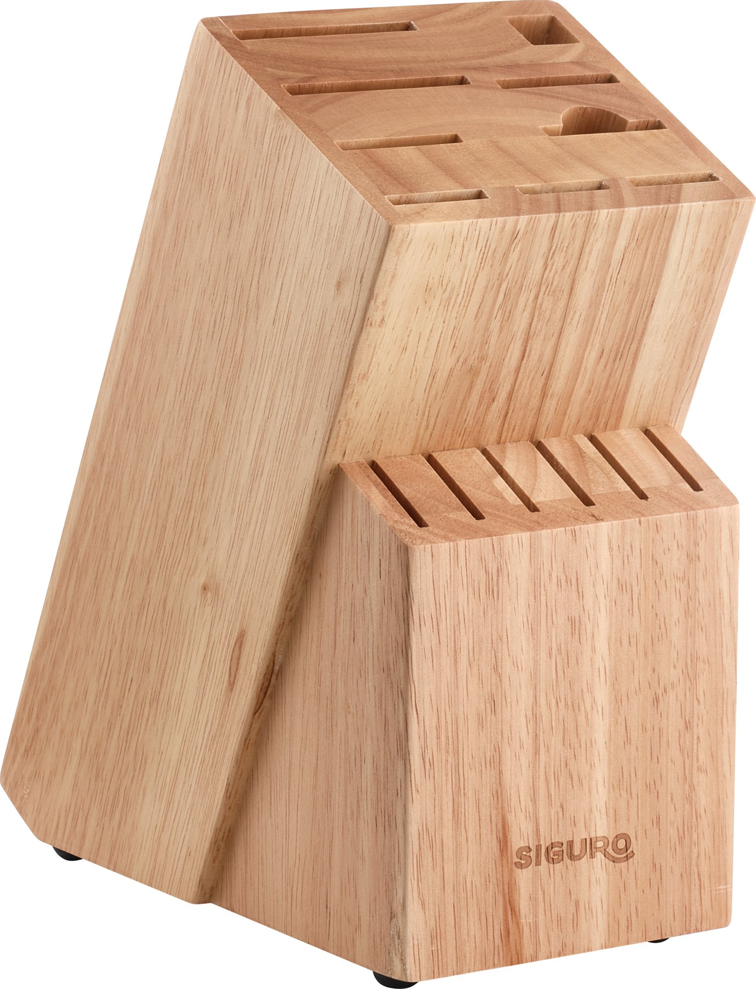 Siguro Drevený blok Rustic pre 13 nožov a nožnice/ocieľku
