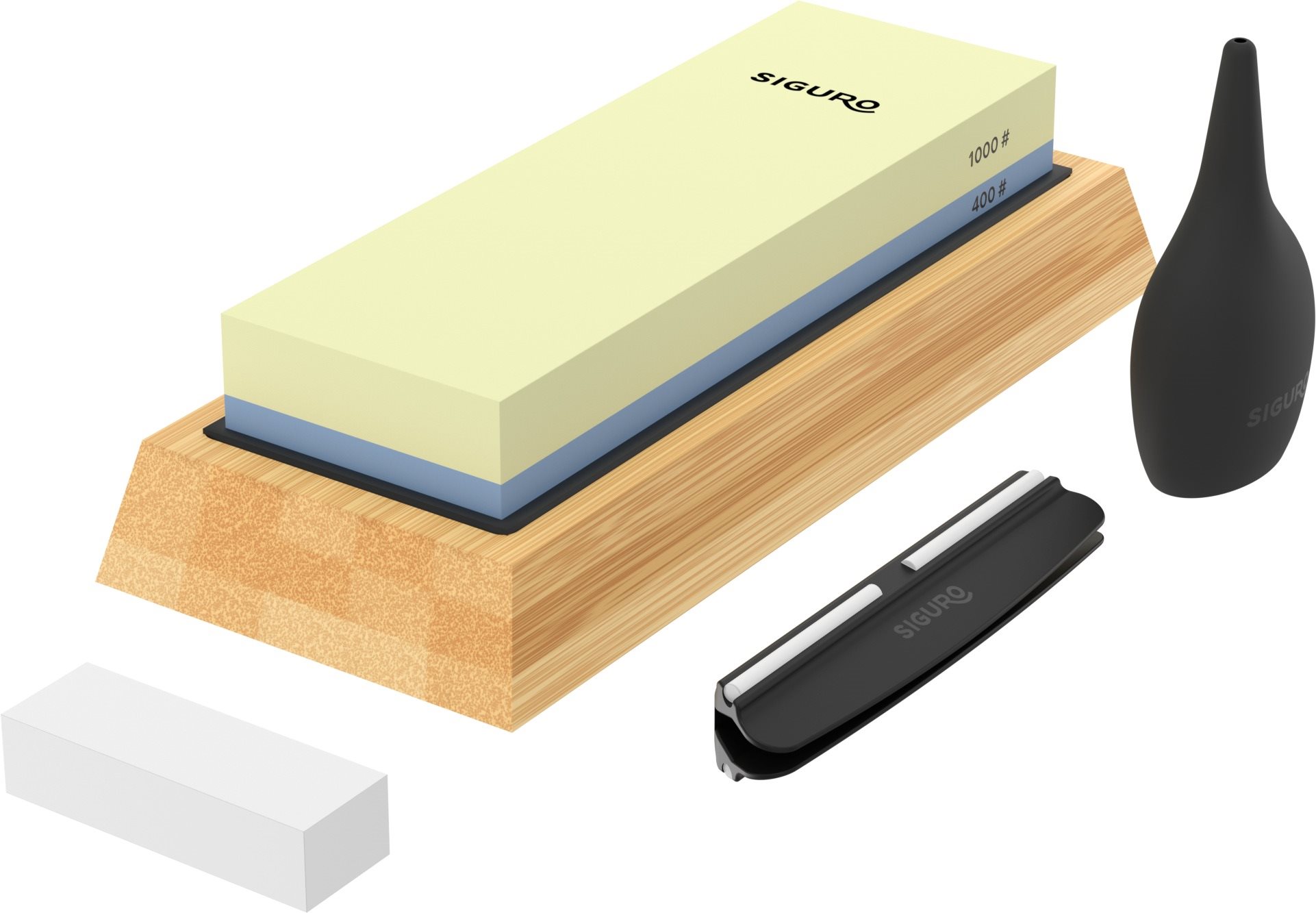 Siguro Brúsny kameň Bamboo Base, zrnitosť 400/1000 s vôdzkou a s príslušenstvom