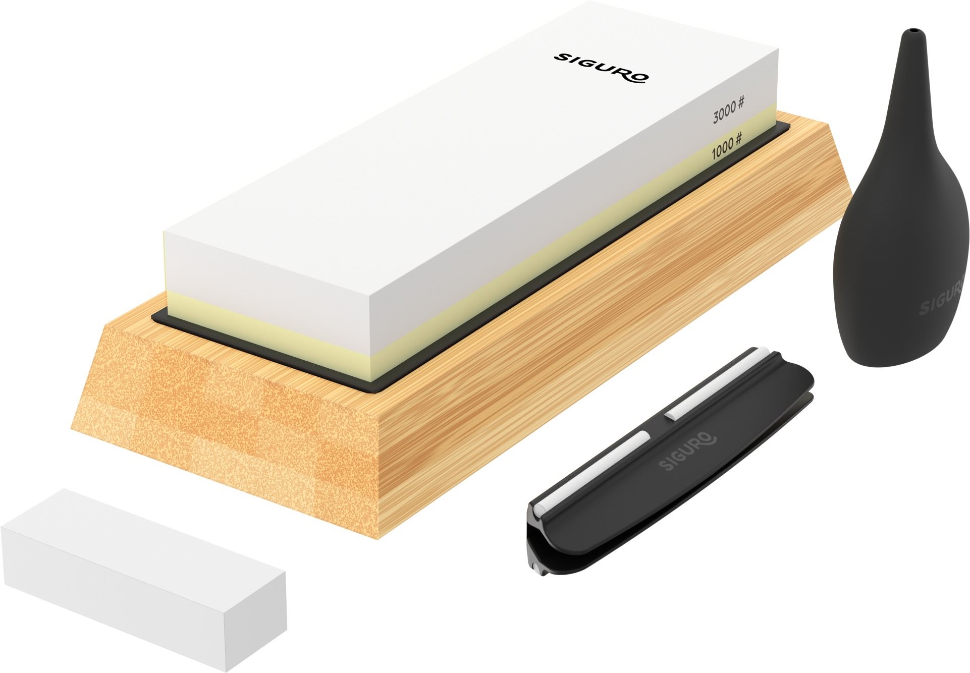 Siguro Brúsny kameň Bamboo Base, zrnitosť 1000/3000 s vôdzkou a s príslušenstvom