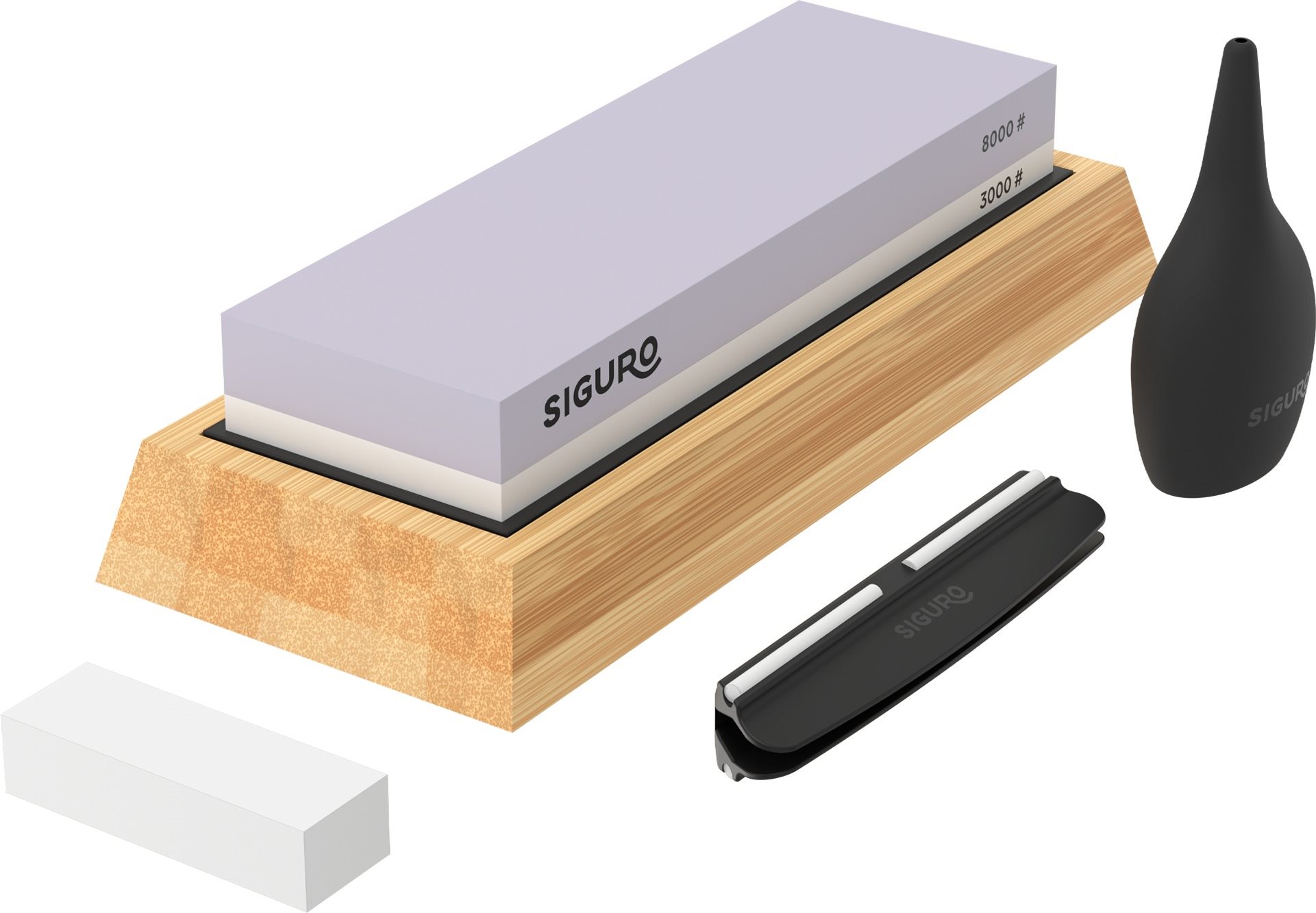 Siguro Brúsny kameň Bamboo Base, zrnitosť 3000/8000 s vodítkom a príslušenstvom
