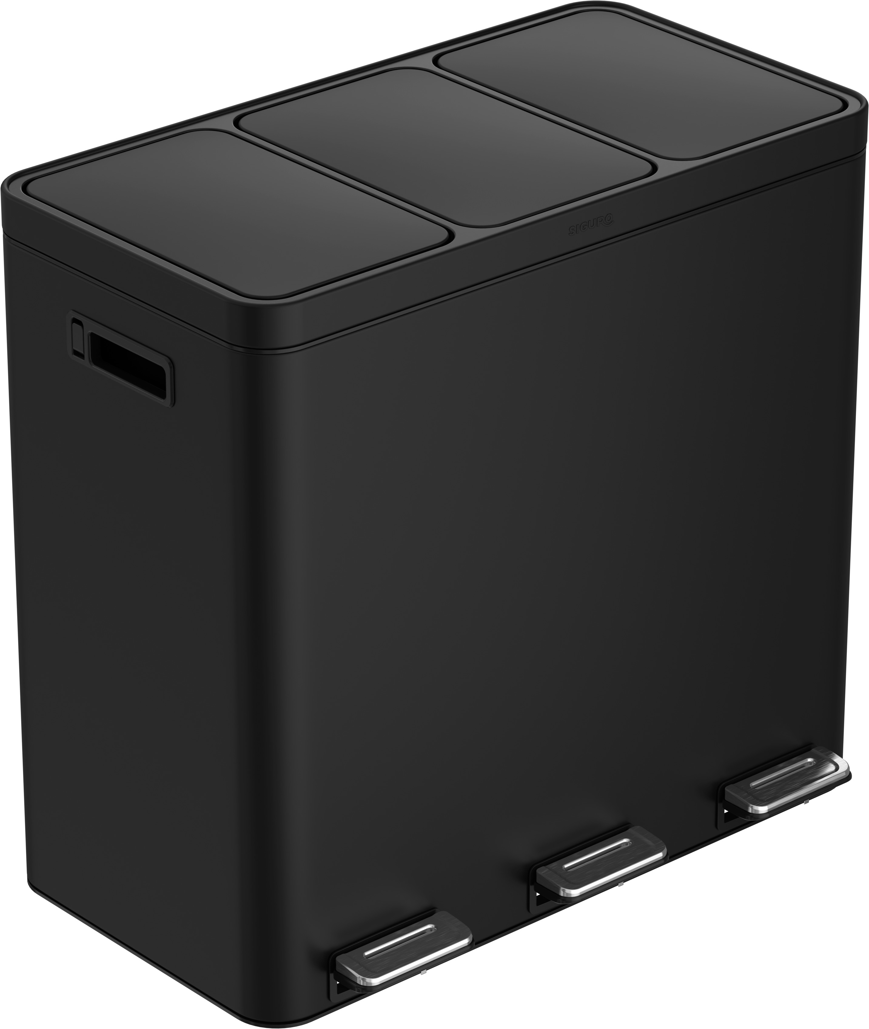 Siguro Odpadkový kôš SmartSort čierny, 3 nádoby na triedený odpad, 3 x 20 l