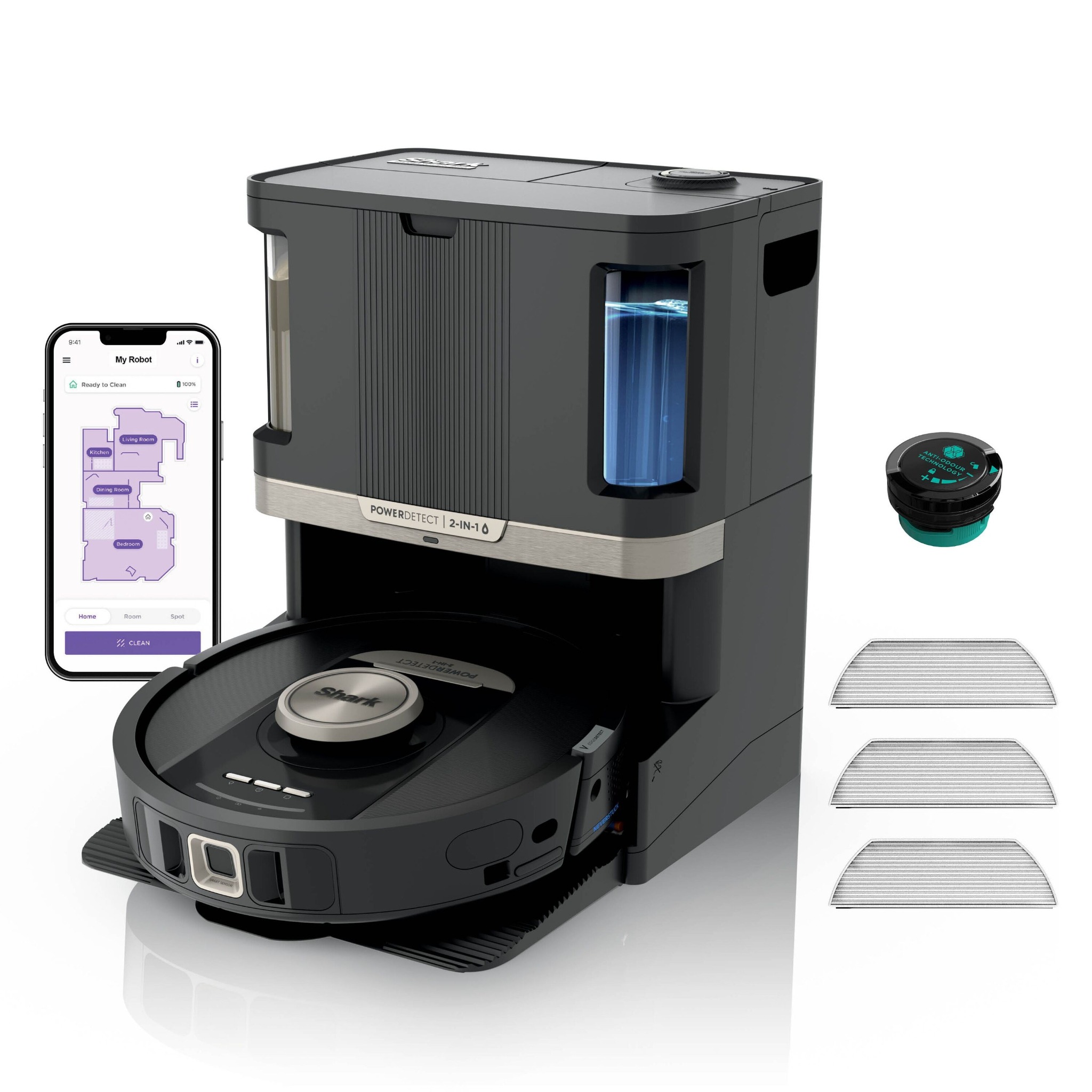 Shark® RV2800ZEEU PowerDetect NeverTouch™ Pro 2 v 1, čierny