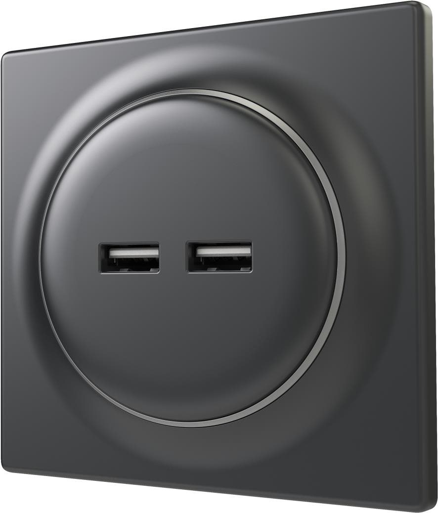 Fibaro Walli USB zásuvka matný antracit
