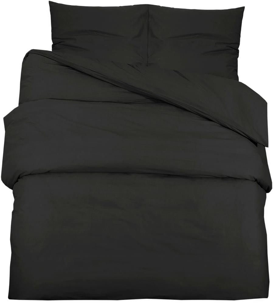Shumee Sada posteľnej bielizne 2 + 2 čierna 135 × 200 cm bavlna, bez potlače, vankúše 80 × 80 cm