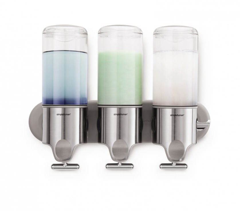 Simplehuman Dávkovač mydla na stenu, trojitý