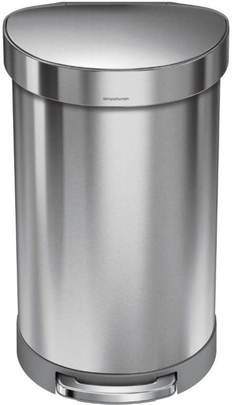 Simplehuman Pedálový kôš 45 l, polkruhový, matná oceľ, FPP, rám na vrecká