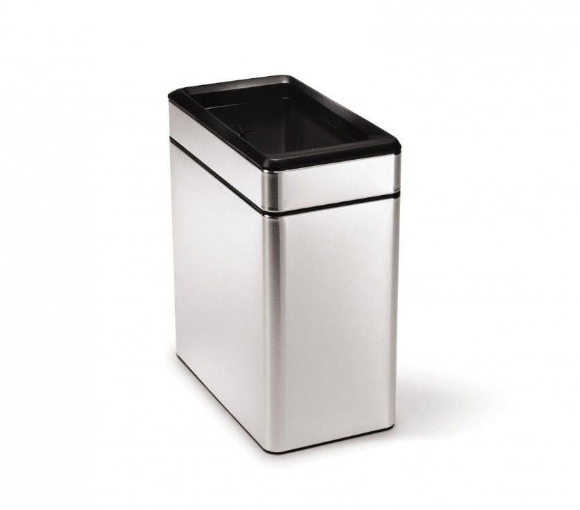 Simplehuman Kôš na odpadky 10 l, hranatý, otvorený, matná oceľ