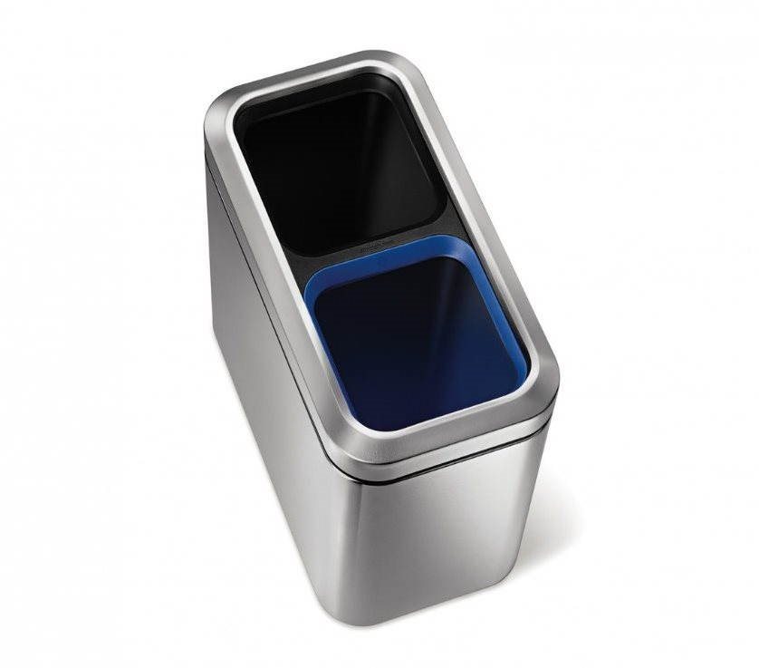 Simplehuman Kôš na triedený odpad 10/10 l, otvorený, matná oceľ, FPP
