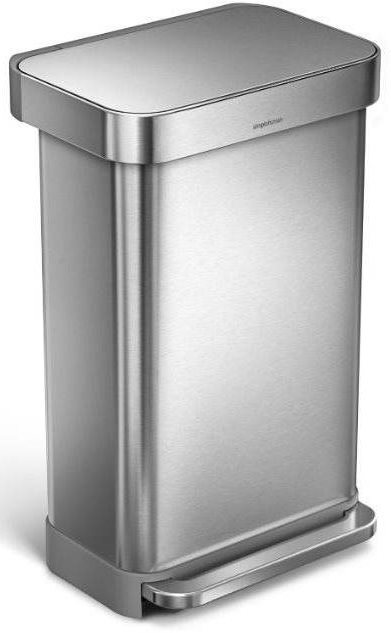 Simplehuman Pedálový kôš 45 l, matná oceľ, FPP, zásobník na vrecká