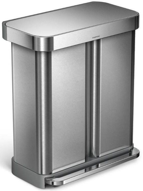 Simplehuman Pedálový kôš na triedený odpad 58 l, matná oceľ, FPP