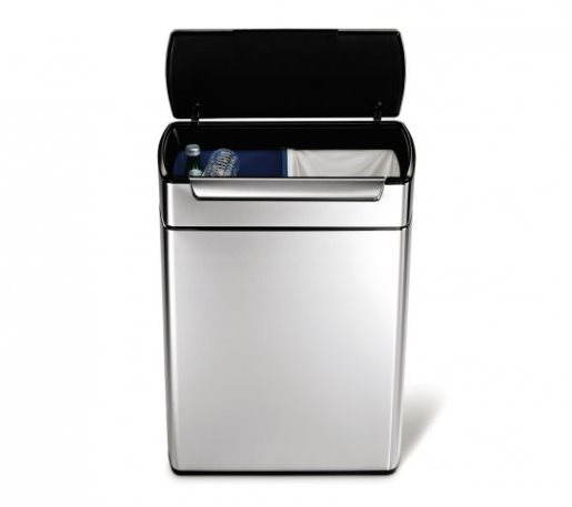 Simplehuman Dotykový kôš na triedený odpad 24 l/24 l, hranatý, matná oceľ, FPP