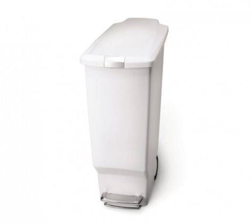 Simplehuman Pedálový kôš na odpadky 40 l, úzky, biely plast