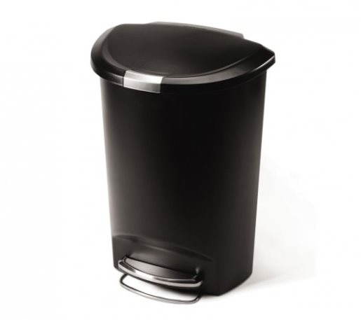 Simplehuman Pedálový kôš na odpadky 50 l, polkruhový, plast, čierny