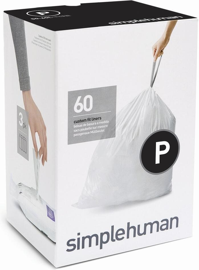 Simplehuman Vrecká do koša typ P, 45 – 60 l, 3× balenie po 20 ks (60 vreciek)