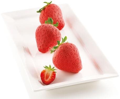 Silikomart Silikónová forma na pečenie na mini tortičky Silikomart Fragola E Panna 6 ks – jahody