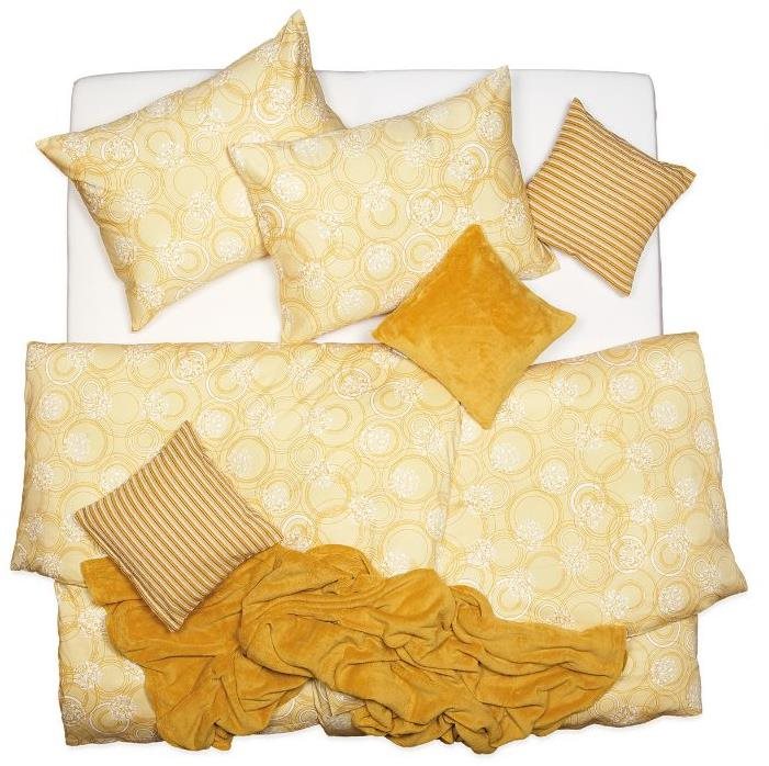 SCANquilt obliečky SATÉN kružnice zlaté