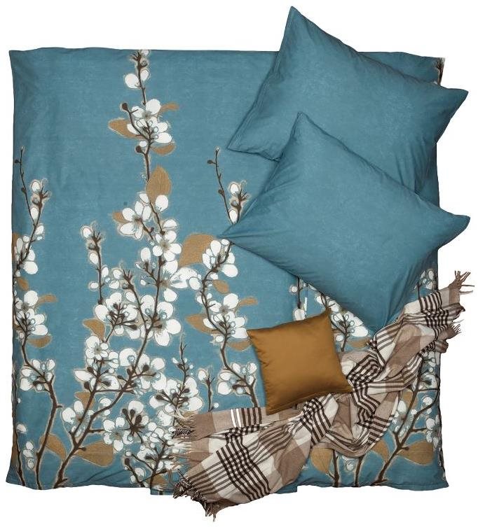 SCANquilt obliečky KLASIK DESIGN cottona tyrkysovo-bielo-hnedé