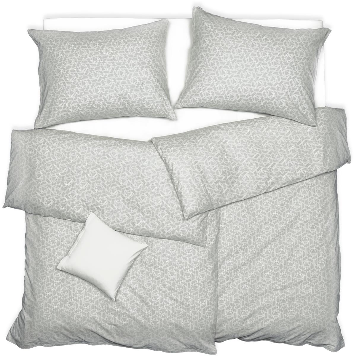 SCANquilt obliečky KLASIK fragments sivo-biele 140 × 220/70 × 90 cm
