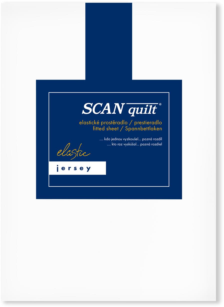 SCANquilt plachta na posteľ JERSEY ELASTIC LYCRA biela 90 × 200 cm