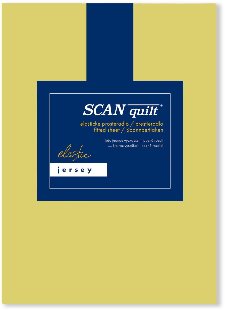 SCANquilt plachta na posteľ JERSEY ELASTIC LYCRA žlto-zelená 90 × 200 cm