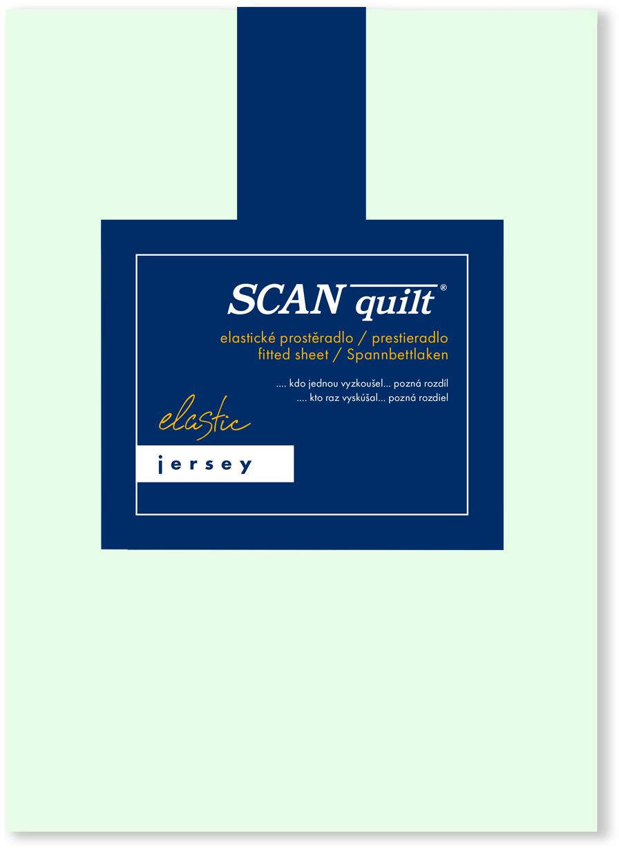 SCANquilt plachta na posteľ JERSEY ELASTIC LYCRA mentolová 180 × 200 cm