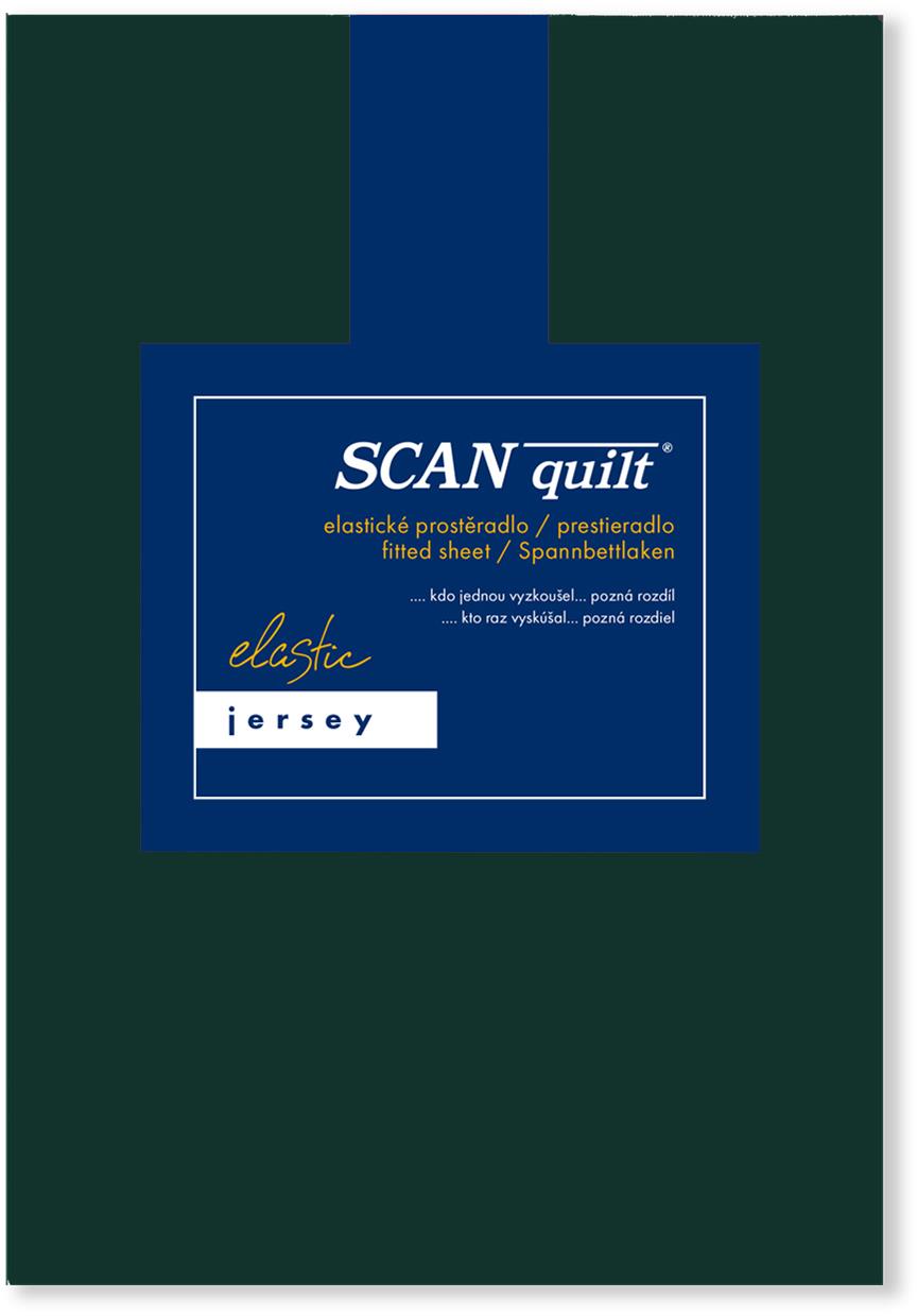 SCANquilt plachta na posteľ JERSEY ELASTIC LYCRA tmavozelená 90 × 200 cm
