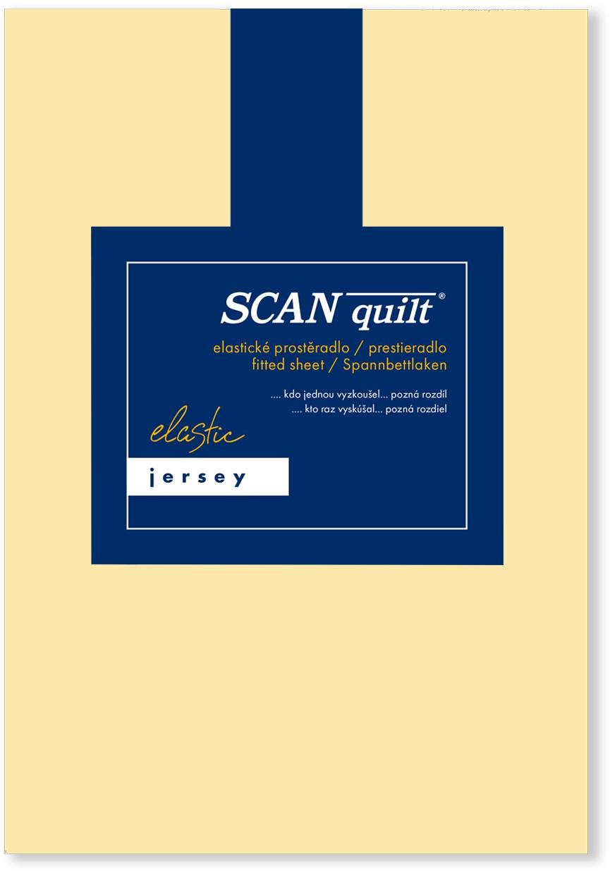SCANquilt plachta na posteľ JERSEY ELASTIC LYCRA banánová 160 × 200 cm