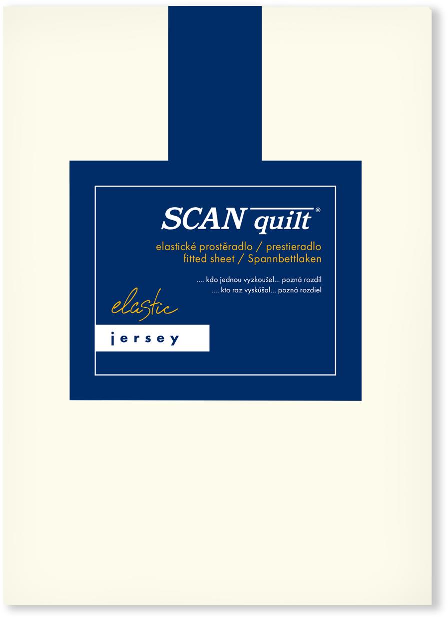SCANquilt plachta na posteľ JERSEY ELASTIC LYCRA smotanová 140 × 200 cm