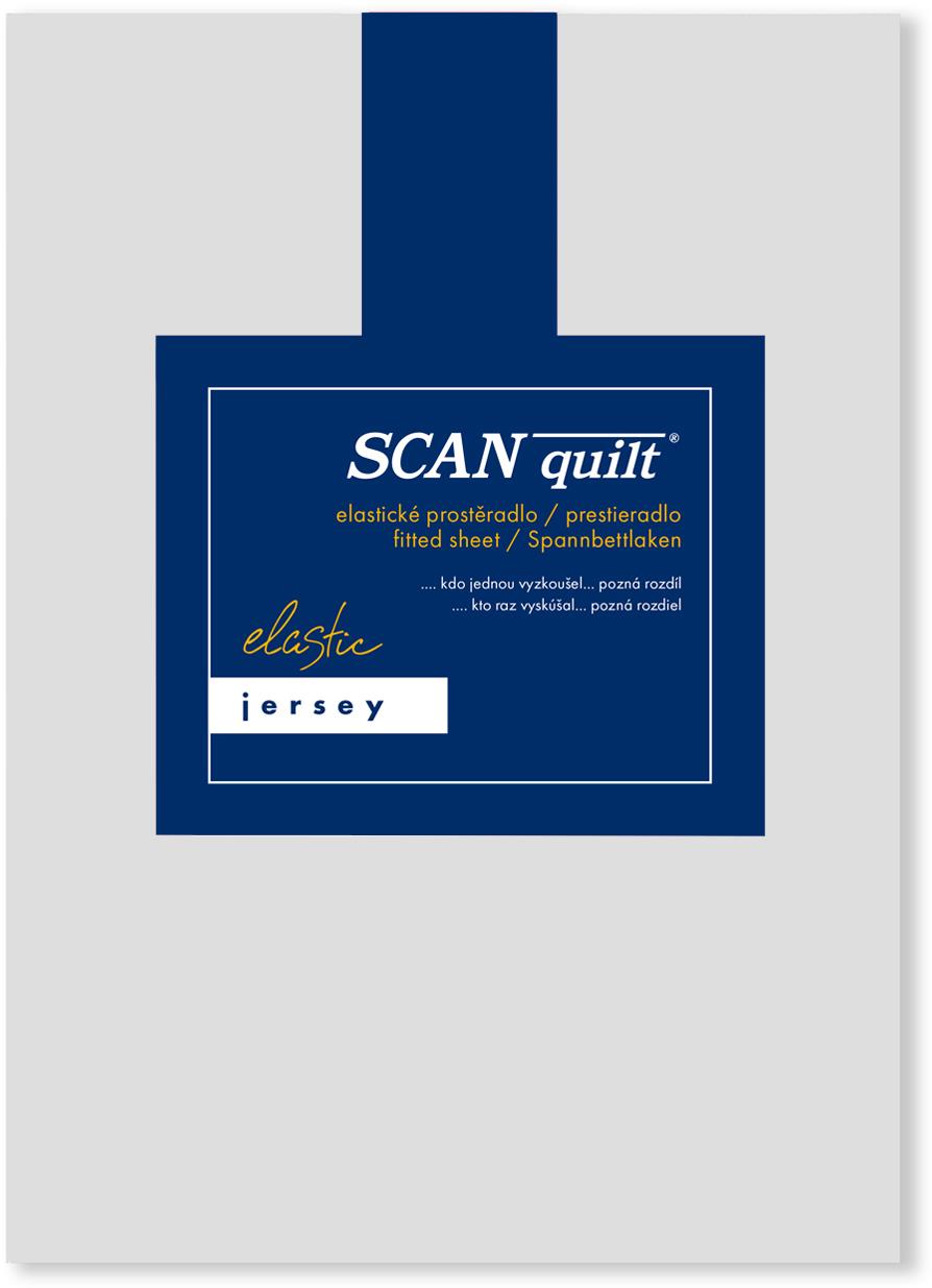 SCANquilt plachta na posteľ JERSEY ELASTIC LYCRA svetlosivá 140 × 200 cm